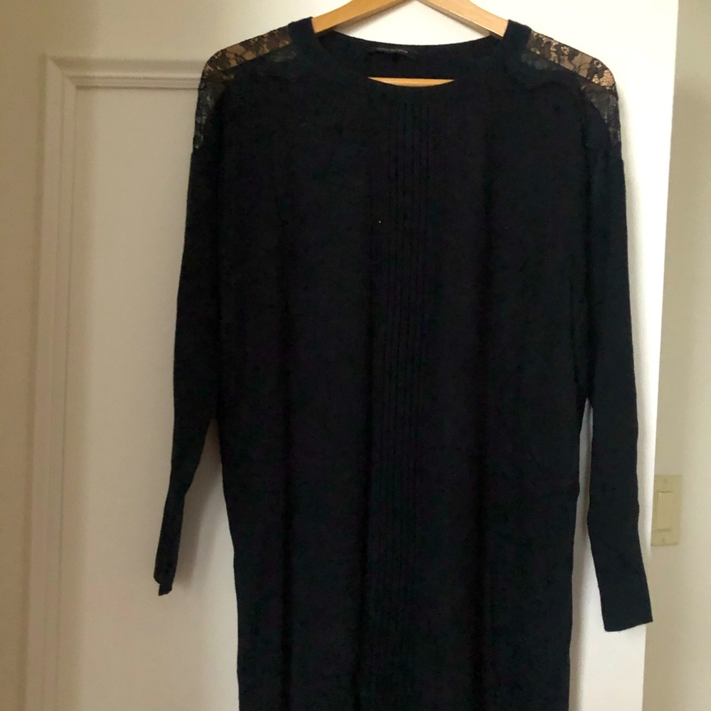 Black dress with lacy shoulders